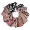 Lenço Longo de Chiffon Perolado de Cor Sólida Renda Bordada de Trevo de Quatro Folhas Lenço Leve Respirável Lenço Feminino