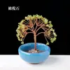 Árbol de la Fortuna de Citrino Natural Tazón de Té Árbol del Dinero de Cristal Decoración de Escritorio para el Hogar Adornos de Árbol de Cristal