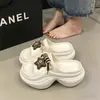 Pantuflas de Mujer con Plataforma de 8 cm para Aumentar Altura, Suela Gruesa, para Estaturas Bajas, Uso Exterior de Verano, Diseño Único, con Cordones, Temática de Gatos