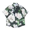 Vestido camino antiguo 2022 verano vintage flor pintura al óleo estampado completo camisa manga corta hombre calle oversize camisa de flores