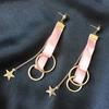 2022 nuevo coreano estilo coreano tendencia material satinado liso Círculo estrella borla multicapa aretes aretes aretes B037