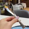 Cuchara de Sopa Espesada de Acero Inoxidable, Cucharón, Cuchara de Fondo Plano, Vajilla para Uso Doméstico, Cuchara de Sopa, Cuchara para Sandía, Cuchara para Comer