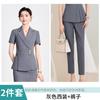 Traje pequeño de verano de manga corta azul marino abrigo con cuello de solapa para mujer pantalones falda verano 2025 nuevo traje de tres piezas marea
