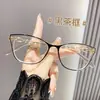Óculos de Leitura Retro Cat-Eye Anti Luz Azul para Mulheres, Óculos Modernos de Alta Definição, Novo Estilo Europeu e Americano, Personalizados, Rejuvenescedores, Exclusivamente para Exportação