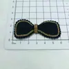 Moda Personalizado Cristal Strass Hotfix Tridimensional Súper Brillante Strass Lazo Accesorio para el Cabello Pasador DIY Accesorio de Pajarita
