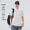 Roupas Masculinas Fengshe / Verão Estilo Americano Soltinho Manga Curta Gola com Zíper Masculina Tendência Versátil Camisa POLO Secagem Rápida Seda Gelada