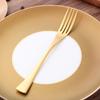 Juego de cubiertos de acero inoxidable color titanio Kaya cuchillo para bistec tenedor cuchara cuchara de té juego de cubiertos de 4 piezas con letras
