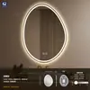Espejo de baño de alta gama, sin marco, forma irregular, espejo de baño LED inteligente de mango, espejo de tocador de pared, espejo inteligente