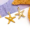 Colgante de Estrella de Mar de Esmalte Colorido de Acero Inoxidable Transfronterizo Europeo y Americano Pulsera Serie Oceánica Accesorios de Joyería DIY