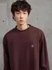 Rumen Otoño Retro Americano Camiseta Base Sudadera Hombre Moda Holgada Talla Grande Hombre Cuello Redondo Manga Larga Camiseta Top