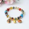 Pulseira de Ágata Guan Yu com Pulseira de Calcedônia Besta Devoradora de Ouro Fábrica de Joias de Pedras Preciosas Coloridas Atacado S3091302