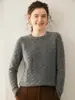 1980 Hubei 35% Cachemira Cuello Redondo Tejido Trenzado Ropa de Punto para Mujer Otoño e Invierno Engrosada Base Suelta Tejido de Punto Rojo para Madre