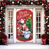 Cortina de Puerta de Decoración de Fondo Navideño Transfronteriza, Tela de Fondo para Fotografía de Fiesta Navideña con Agujeros en las Cuatro Esquinas para Colgar