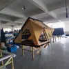 Liga de Alumínio Triangular Cáqui Poliéster Xadrez Tenda de Teto Abertura Rápida Off-Road Tenda de Teto Rígido