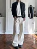 Suéter de Punto de Hilo Mixto Cuello Alto Estilo Old Money para Hombre, Cárdigan de Punto de Otoño, Chaqueta Suéter de Lana Ligeramente Holgada para el Trabajo