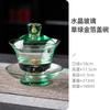 Tazón de tres colores con lámina de oro de fábrica, gran capacidad, vidrio de cristal japonés resistente al calor, cuenco de té grueso hecho a mano con oro de Tíbet, juego de té