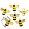 Accesorios de joyería de aleación DIY con gota de aceite, colgante de animal insecto abeja pequeña, pulsera, llavero, colgante para collar W247