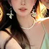 Pendientes Largos de Flor Estilo Isla Super Hada para Mujer, Pendientes de Estilo Vacacional de Alta Gama, Hermosos y Únicos Accesorios para Orejas