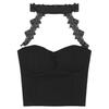 Deseo Puro Chica Picante Sexy Colgante de Cuello Sling Chaleco Pequeño Ropa Interior de Verano para Mujer Ropa Exterior Ajustado Corto Encaje Seda de Hielo Espalda Hermosa
