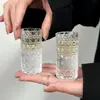 Novos Copos de Vinho Pequenos Copos de Saquê Japoneses Copos de Shot de Alto Valor Padrão de Pedra Preciosa Fofo Copos de Baijiu Copos de Vinho Pequenos