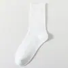 Meias Cinzas, Meias Masculinas de Algodão, Meias de Cano Médio, Meias Masculinas Absorventes de Suor Anti-Pilling com Agulha Dupla, Meias Masculinas Lisas para Negócios