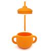 Taza de silicona infantil transfronteriza creativa a prueba de fugas con tubo de succión certificación completa grado alimenticio a prueba de caídas taza de aprendizaje para bebés