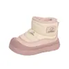 Botas de Neve para Meninas Inverno Espessas Botas Curtas de Couro Impermeáveis para Meninos 2025 Novas Mocassins Quentes à Prova de Frio para Crianças