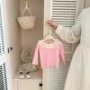 Top con Cuello de Encaje Volante Dulce para Niños Pequeños Camiseta Básica Suave Elástica de Manga Larga Primavera Otoño Elegante Estilo Princesa Ropa Interior