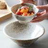 Louça de Cerâmica Mino Ware Importada do Japão Série Shizuki Feita à Mão Tigela de Arroz Prato Fundo Prato Grande Tigela de Sopa Japonesa