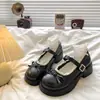 Impresionantes zapatos pequeños de cuero con lazo de encaje para mujer, nuevo de verano 2026 estilo británico vintage con suela gruesa Zapatos JK Mary Jane