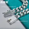 Pulseira de Corrente com Coluna Curva de Prata Beleza do Lago Oeste Joias Femininas