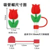 Serie de Flores de Tulipán de Colores Tapas Suaves de Goma para Popotes 10mm Tapas Universales a Prueba de Polvo para Popotes Decoraciones para Popotes en Stock