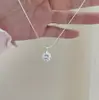 Lágrima de Anjo Gota Azul Zircônia Cúbica Gato Incrustado Elegante Colar Leve de Luxo para Clavícula Moda Versátil Colar para Mulheres
