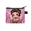 Bolsa de monedas de dibujos animados Miss Betty Estampado LOVE Cierre de cremallera Almacenamiento Bolsa pequeña Portátil para niñas Llavero para monedas Venta al por mayor