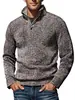 Otoño Invierno Nuevo Suéter con Cremallera de Cuello Medio Alto para Hombre Pulóver Engrosado con Felpa Interior Moda Casual Prenda Básica de Punto