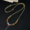 Corda para Colar Trançada Artesanal de Xizang Cordão com Pingente Multicolorido Venda Quente Cordão Vintage com Borla Cordão para Pendurar Joias Populares