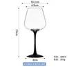 Copa de Vino Negra de Lujo con Forma de Lazo, Copa de Cristal para Restaurante, Copa de Maridaje para Boda, Copa de Champán Negra y Roja para Uso Doméstico