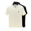 Camiseta de manga corta para hombre de algodón de fibra larga de doble cara de 230 g, nuevo modelo de verano 2026, cuello redondo, logo de caballo bordado, camiseta de manga corta transpirable para hombre