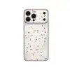 Funda de Teléfono Electrochapada de Lunares de Colores Compatible con iPhone 17 Pro Max 15 Pro para Apple 16 Niche 14 Diseño de Ventana Grande