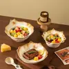 Tazón de ramen para gato estilo japonés con decoración bajo vidriado, alto valor estético, vajilla de cerámica para el hogar, plato, tazón para ensalada de frutas, tazón para arroz, plato de cena
