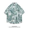 Camisa Retro Estampada de Manga Curta Tailandesa, Marca Versátil na Moda, Camisa Jaqueta de Casal Estilo Havaiano Solta na Moda