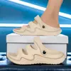Sandálias Transfronteiriças Estilo Espacial com Sensação de Pisar em Fezes para Homens, Adequadas para Esportes ao Ar Livre, Praia e Dirigir, Marca da Moda, Sola Grossa, Antiderrapantes, Chinelos de Uma Tira