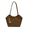 Bolso de axila de moda y chic estilo coreano para mujer, nueva colección 2026, bolso de hombro de gamuza con bloques de color, gran capacidad, adecuado para ir al trabajo, bolso tote