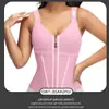 Peça Moldadora Cruzada de Tecido de Malha com Controle de Barriga e Modelagem da Cintura com Fecho de Colchete de Três Fileiras, Colete Modelador com Sutiã e Cinta Modeladora para Modelagem Médica