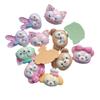 Novos acessórios de resina com cabeça de animal fofo de desenho animado, acessórios de cabelo com cola de creme, material para caneca, papelaria, capa de celular DIY, pacote de materiais