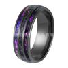 Anillo de Acero de Tungsteno Negro Pistola Electrochapado de 8 mm con Gema de Cielo Estrellado y Limaduras de Hierro, Anillos de Pareja Unisex, Acero de Tungsteno Certificado Transfronterizo Antidesvanecimiento