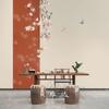 Novo estilo antigo chinês papel de parede pintado à mão flor e pássaro beleza centro de saúde mural sala de estar quarto sala de chá fundo vermelho papel de parede