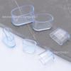 Funda protectora de tubo de acero inoxidable antideslizante para mesa y silla de hogar, ovalada, transparente y negra, para estudiantes