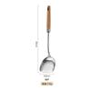 Utensílios de Cozinha Domésticos de Aço Inoxidável com Cabo de Madeira de Faia Antiescaldante do Fabricante, Colher de Sopa de Grau Alimentício 304, Escumadeira, Espátula de Fritar