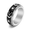 Amazon Supply Moda Aço Inoxidável Homens e Mulheres Star Moon Rotatable Ring ing Estilo Personalizado Jóias Vintage